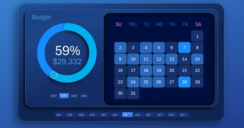 Calendar with heatmap