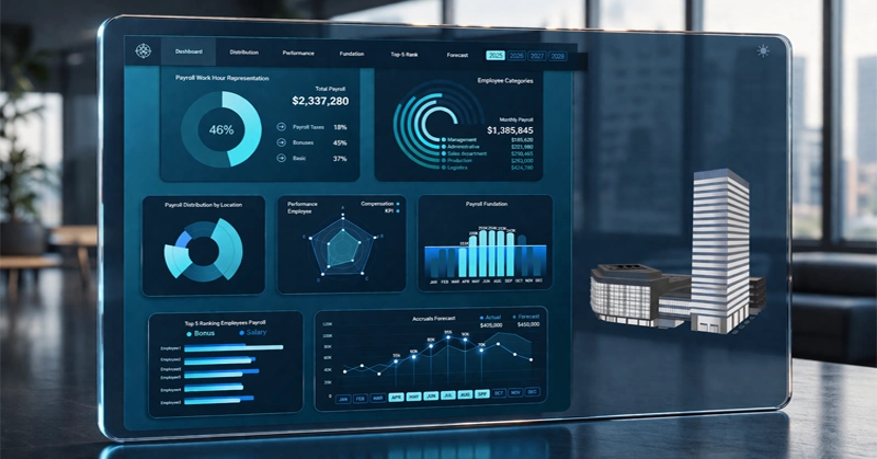 Multi-screen payroll dashboard