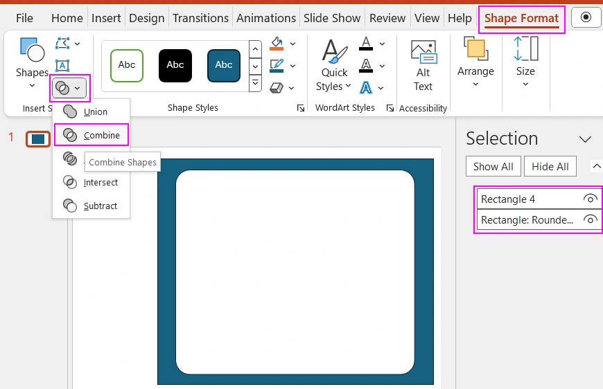 Creating a Mask Shape in PowerPoint