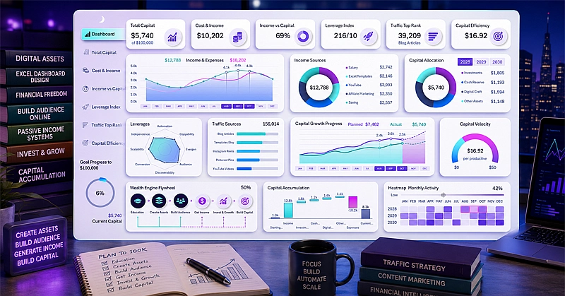 Purple Style Excel Dashboard Design
