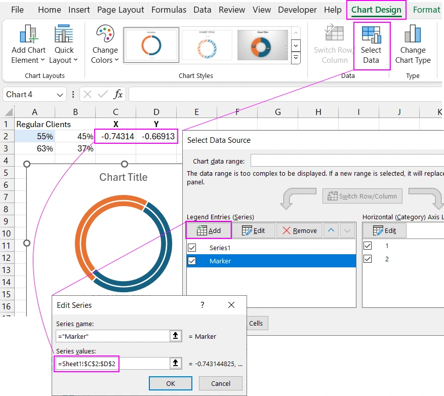 Adding the second data series