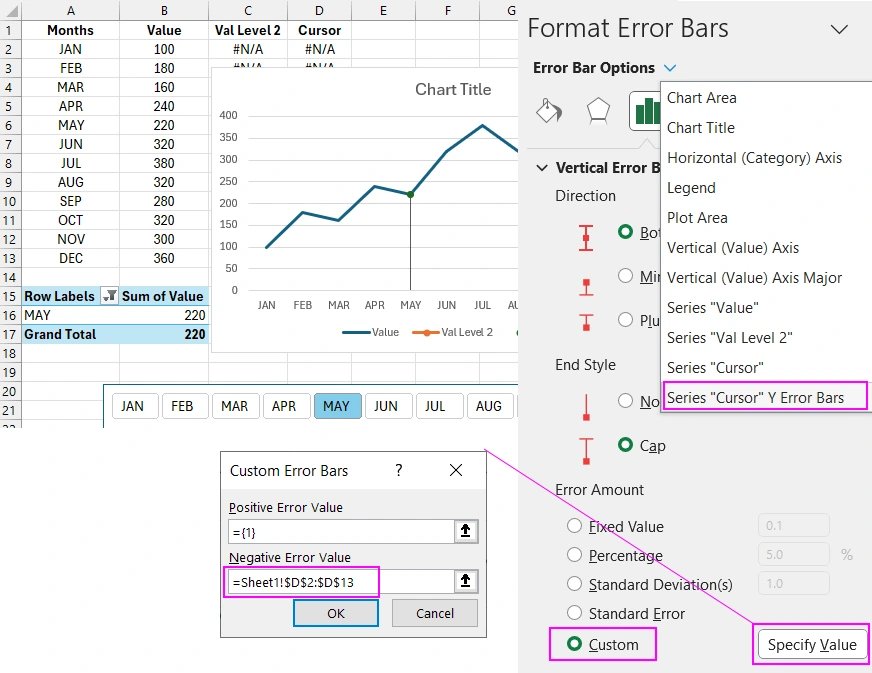 How to make a vertical cursor