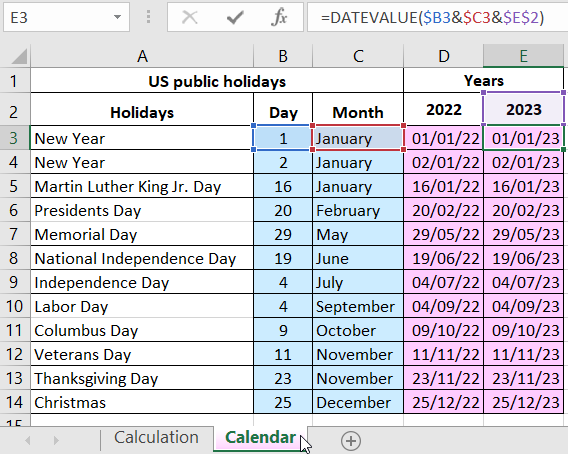 Manufacturing Calendar.