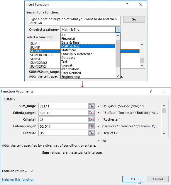 Insert Function SHIFT+F3.