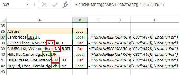 values TRUE Local FALSE Far