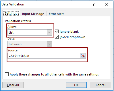 specify range in Source
