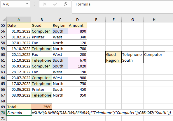 the formula works logically