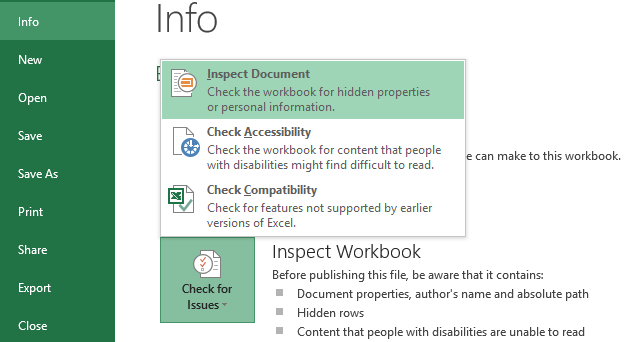 Inspect Document.