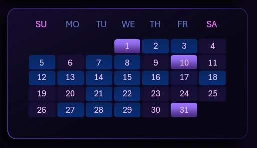 Interactive Calendar on Heatmap