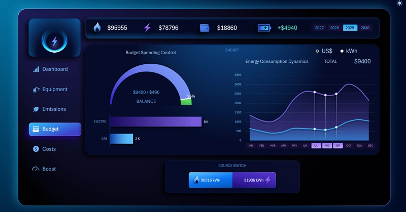 Mini dashboard for budget management