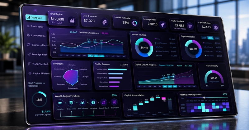Purple design of the personal finance dashboard