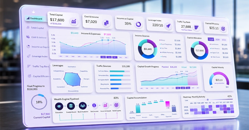 Excel dashboard template for capital accumulation