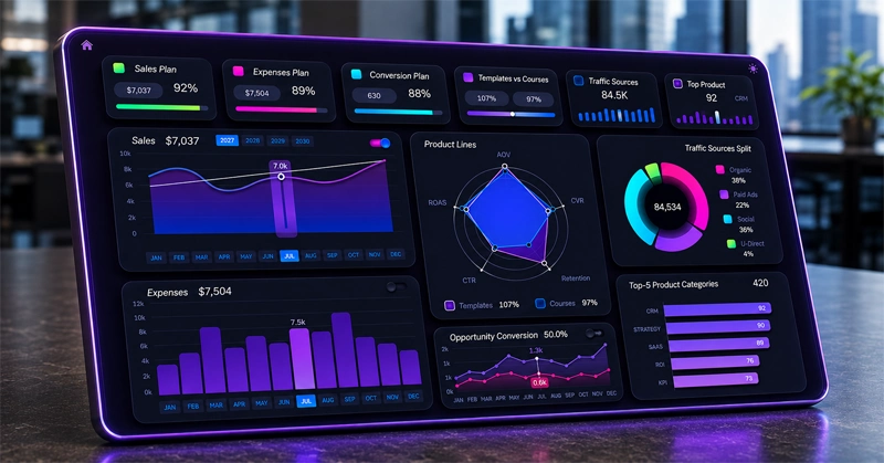 Beautiful dashboard for strategy planning