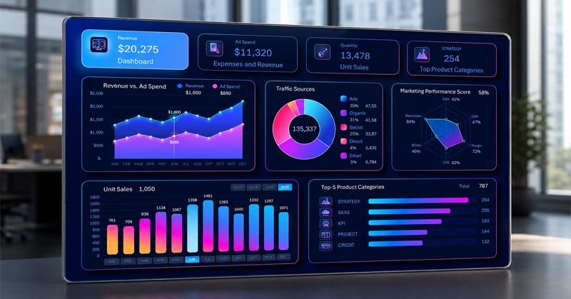 Presentation of digital marketing results in Excel