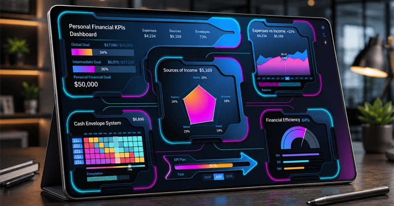 Tablet with the personal finance dashboard