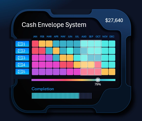 Excel heat map – savings by envelope