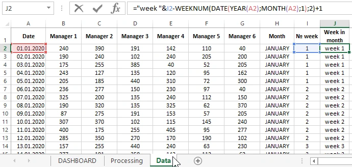 Filling with raw data.
