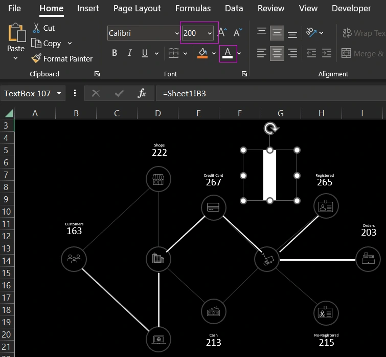 Reference color and font size