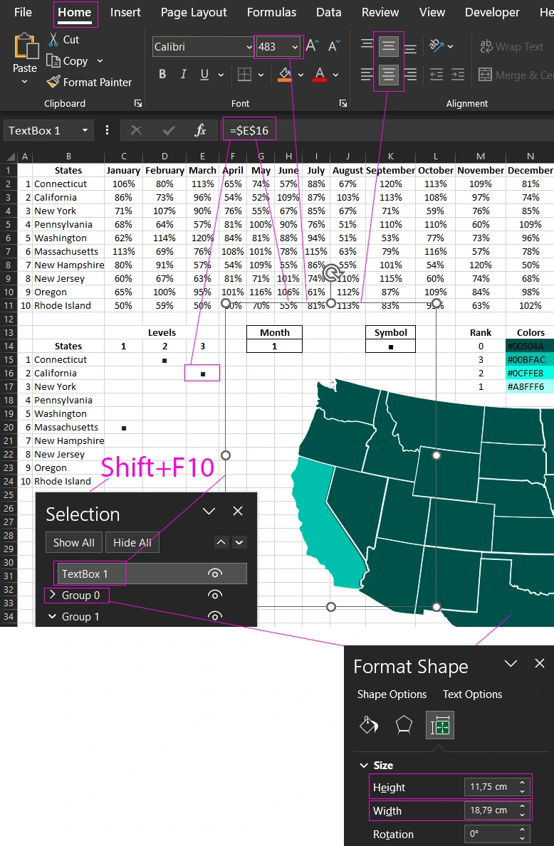 Overlay interactive data visualization layer