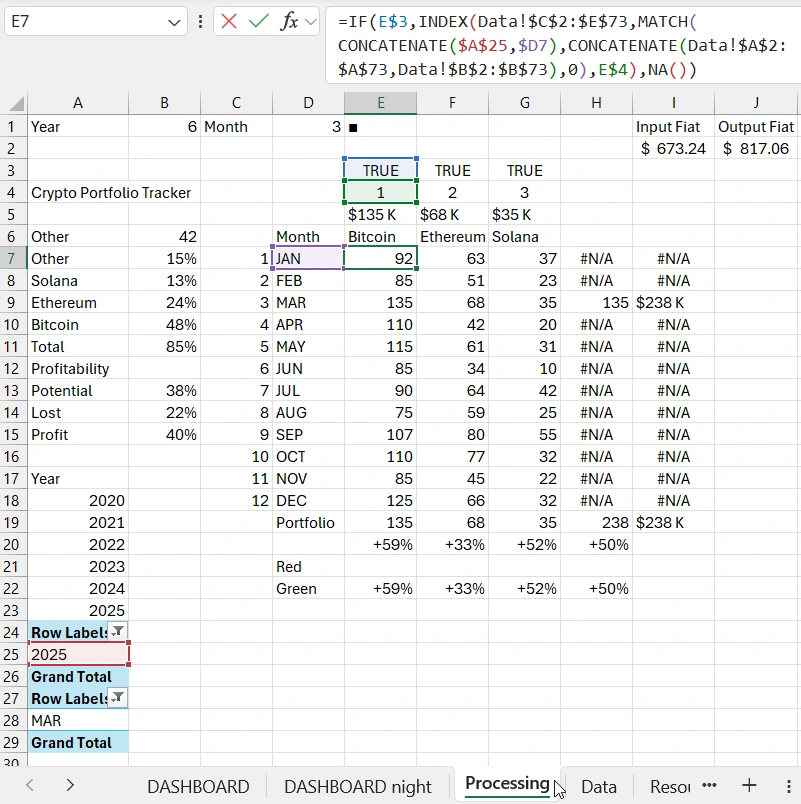 Formula with CONCATENATE function