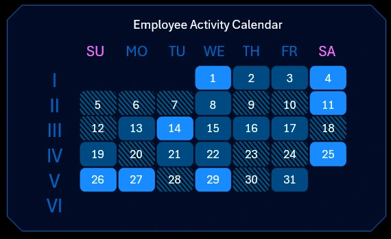 Heatmap with interactive calendar