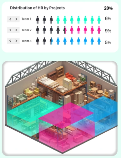 Warehouse schematic infographic