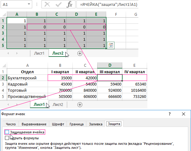 Поиск незащищенных ячеек.