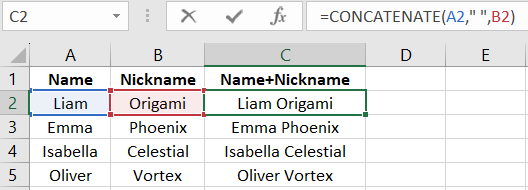 combine any text values.