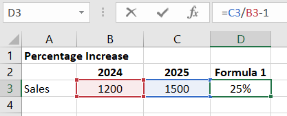 Percentage Increase Example