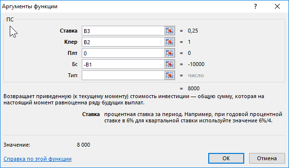 Функция ПС.