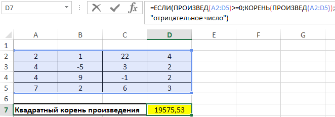 Произведение корней.
