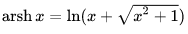 формула функции ASINH.