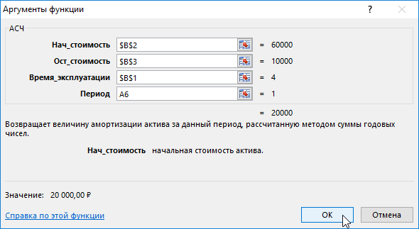суммы амортизации за первый год.