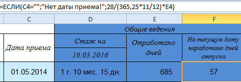 Дней отпуска.