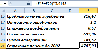 Страховая пенсия до 2002.