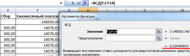 Ежемесячная эффективная ставка.