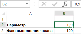 таблица с исходными значениями.