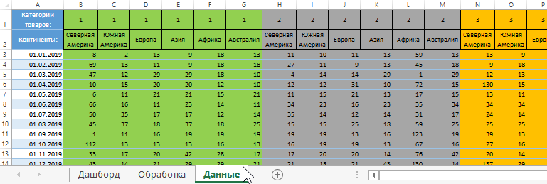 экспорт из отчета.