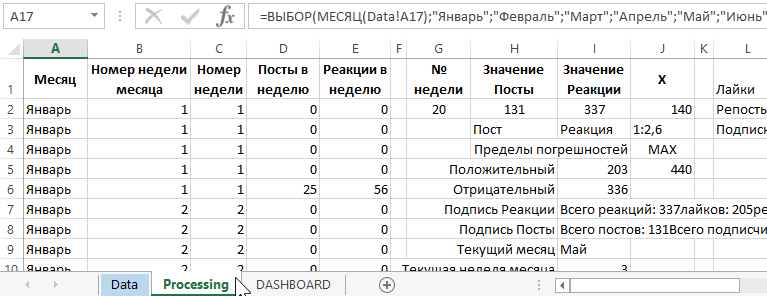 Лист Processing.