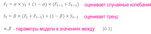 Формулы Хольта-Винтерса.
