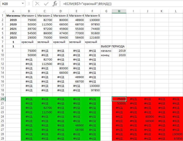 красная и зеленая матрица.
