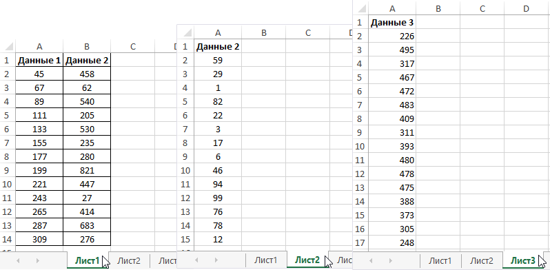 различные денные.